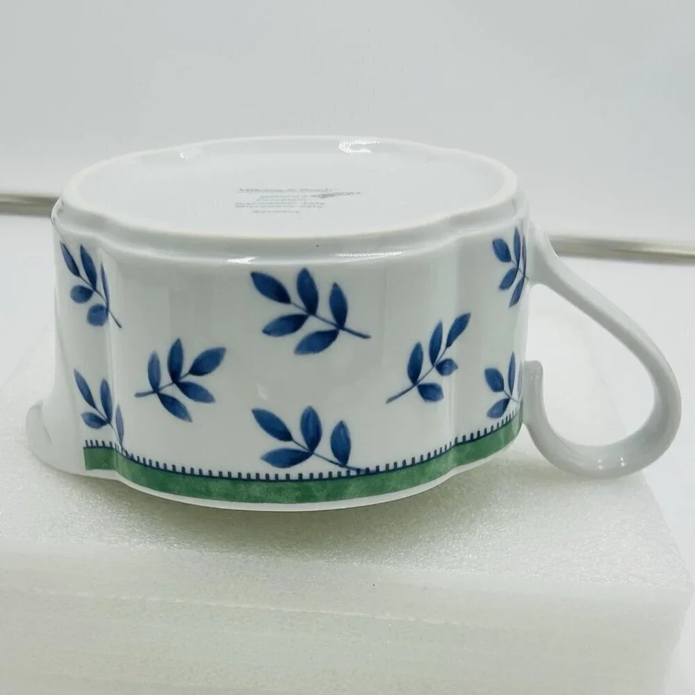 Villeroy & Boch Switch 3 Cordoba Blue Leaves Gravy Sauce Boat Server Germany